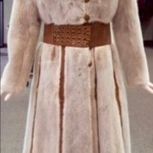 Gorgeous beige and white mink fur and suede!
